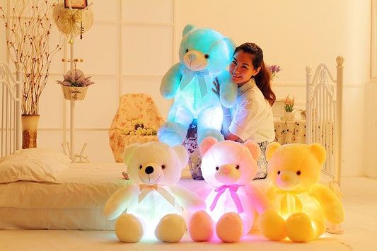 Creative Light Up LED Teddy Bear Stuffed Animals Plush Toy Colorful Glowing Gift for Kids