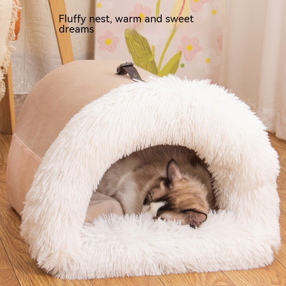 New Splice Portable Pet Long Fur Cat Nest